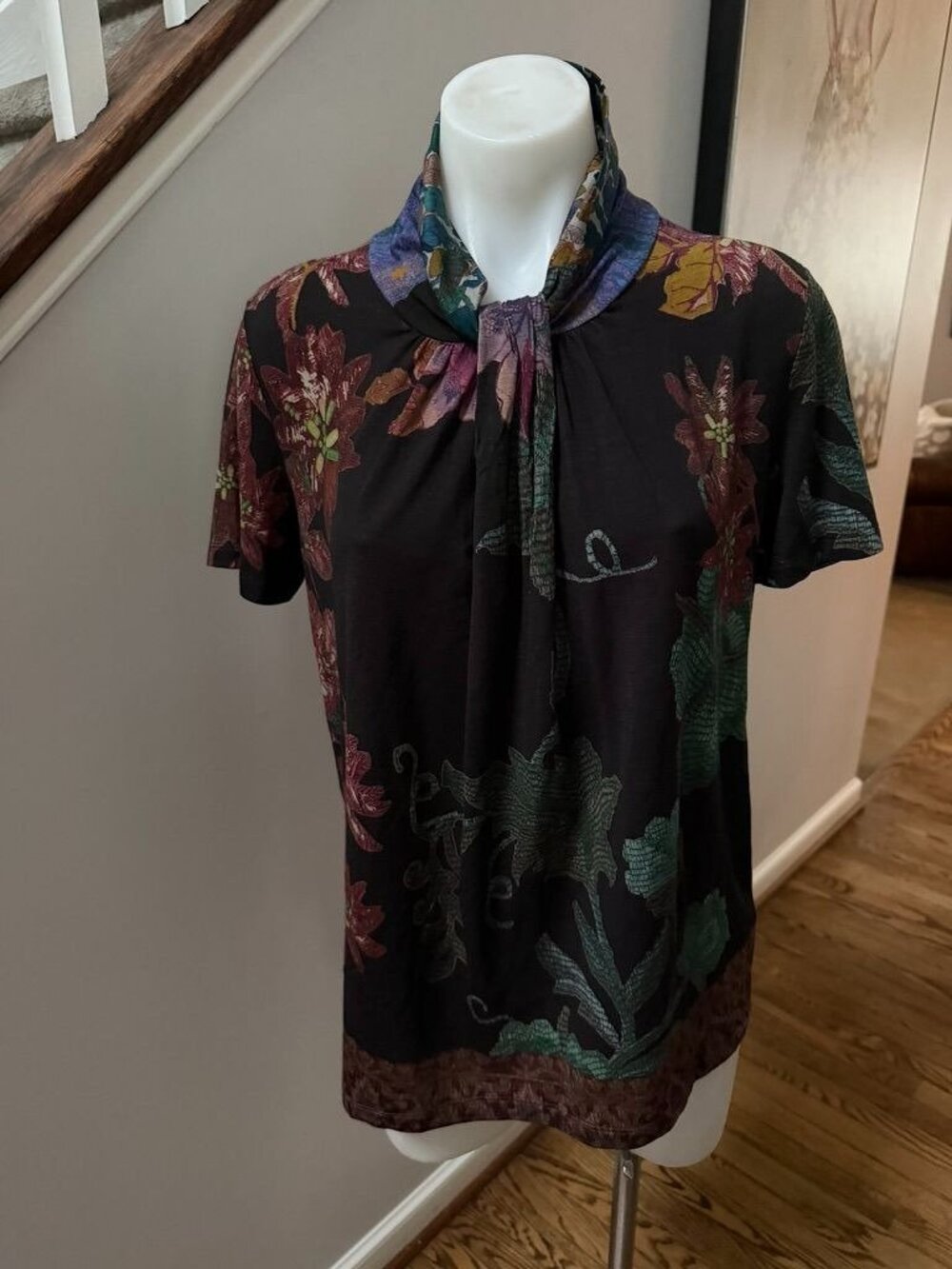 ETRO Wool Short Sleeve Blouse Size 46